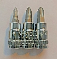 FRANKLIN TOOLS - FLAT - PHILLIPS - POZIDRIV - Bit Socket 1/4 Drive - CHOOSE SIZE