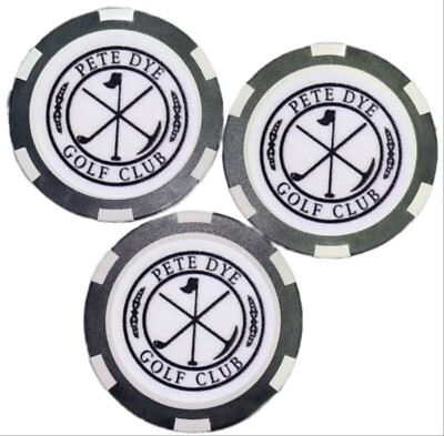 THREE (3) Pete Dye Golf Club - Poker Chip / Golf Ball Marker