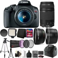 Canon EOS Rebel T7 DSLR Camera + 18-55mm Lens + 75-300mm Lens Kit