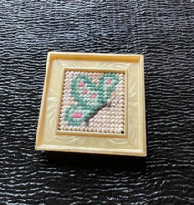 Butterfly Wall Hanging 3 1/2" Butterflies Handmade Homemade Yarn Plastic Framed