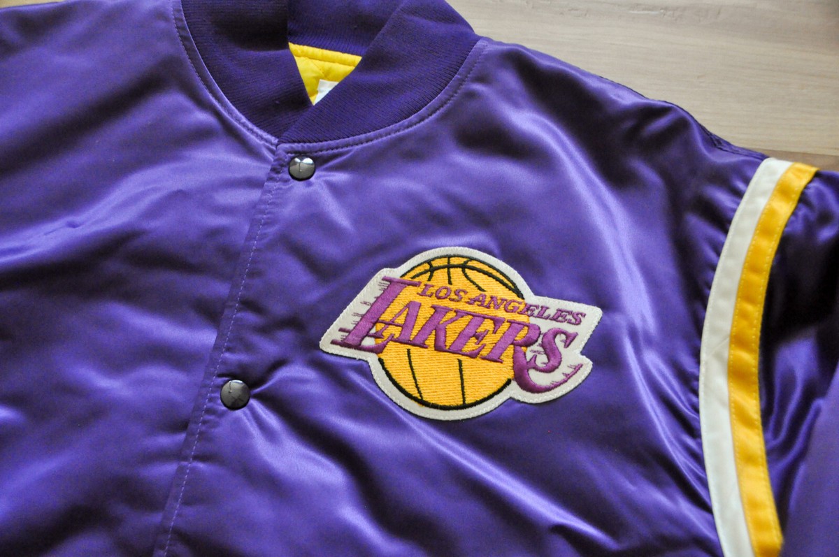 Los Angeles Lakers Starter Jacket Purple Satin Vintage 90