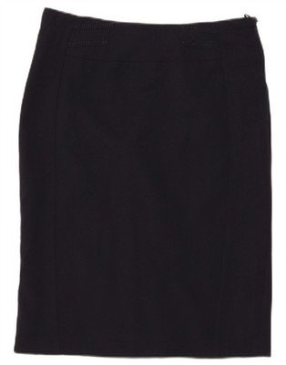 Marks & Spencer Damen gerader Rock UK 10 Small W30 marineblau Polyester CL15