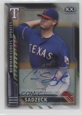 2016 Bowman Chrome Scout's Top 100 Updates /199 Connor Sadzeck #BSU-CS Auto 2f9