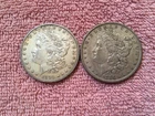 MORGAN SILVER DOLLAR COINS.  LOT OF 2  XF.+ 1880-O   PRE. 1921 LOT # 14