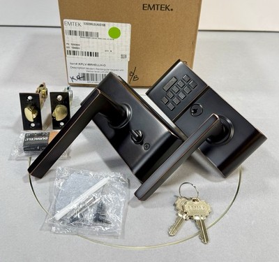 Emtek E2020US10B Brass Single Cylinder Electronic Lever Set - Oil Rubbed Bronze