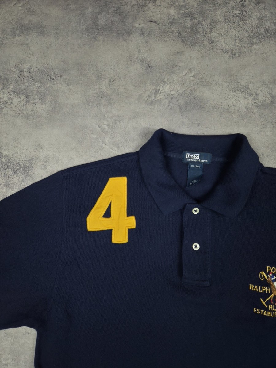 Vintage Polo Ralph Lauren Polo Shirt Men's RL #4 Big Logo Classic