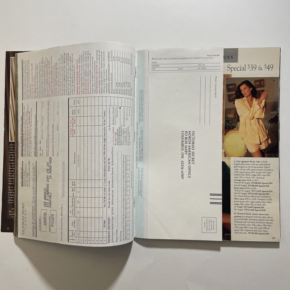 Victoria's Secret Catalog Fall Two 1996 Helena Christensen Tyra Banks ...
