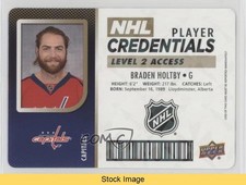 2017 Upper Deck MVP NHL Player Credentials Level 2 Access Braden Holtby READ 3a3