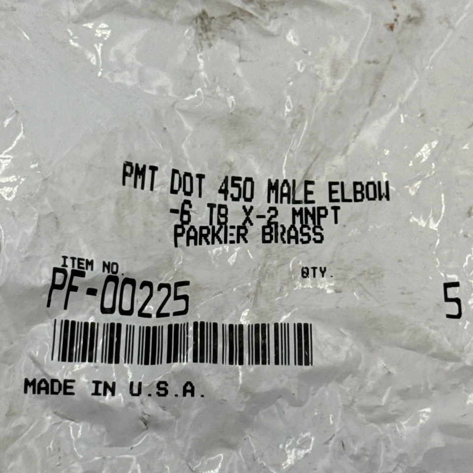 Parker Brass DOT Air Brake 90 Degree Elbow 6 TB x -2 MNPT Push Connect 5 PK - Image 3 of 4