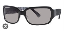 Coach Delphine S443 Rectangle Black Sunglasses Gray Lenses Women