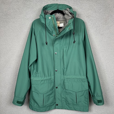#ad #ad VTG Cabelas Coat Mens M Green Hooded GoreTex Waterproof Rain Jacket 90s USA $46.33