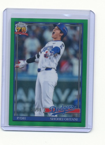 2026 Topps Chrome Shohei Ohtani #91CB-1 1991 Green Refractor 36/99 Dodgers