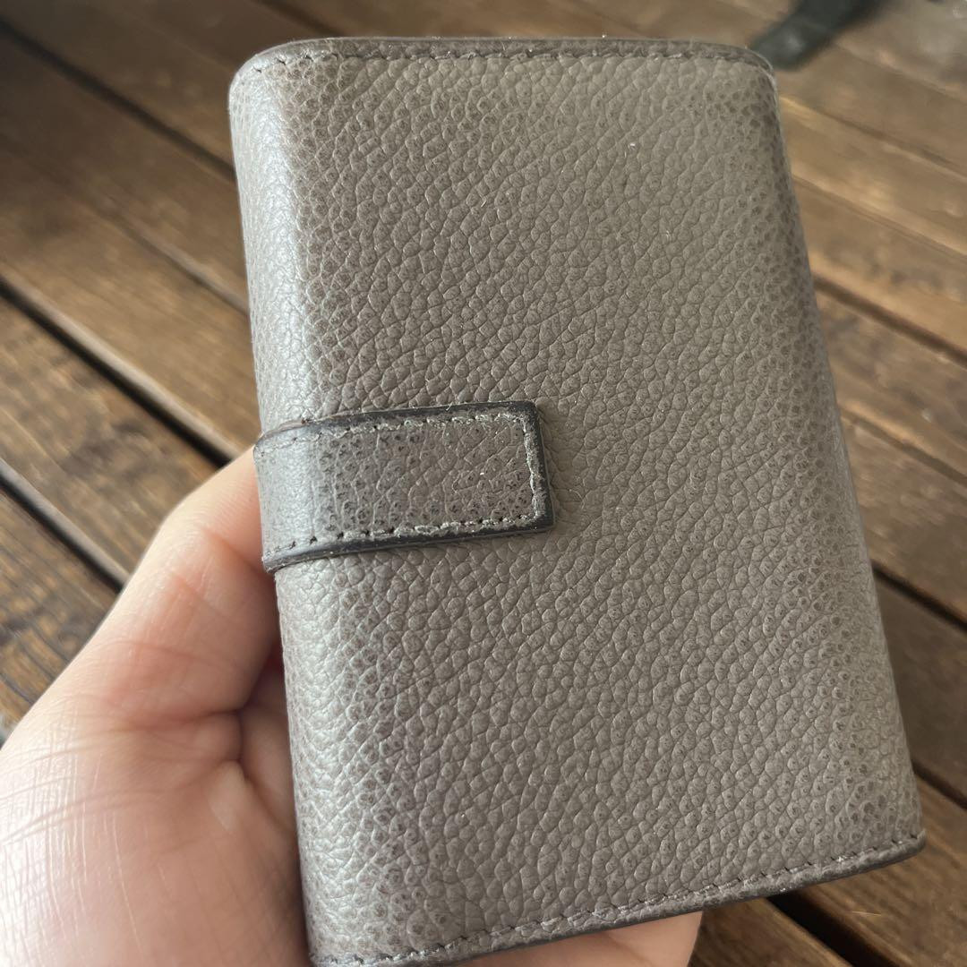 小物 SAINT LAURENT key case Yves Saint Laurent Key Case 6 Hook Gray Leather YSL Logo