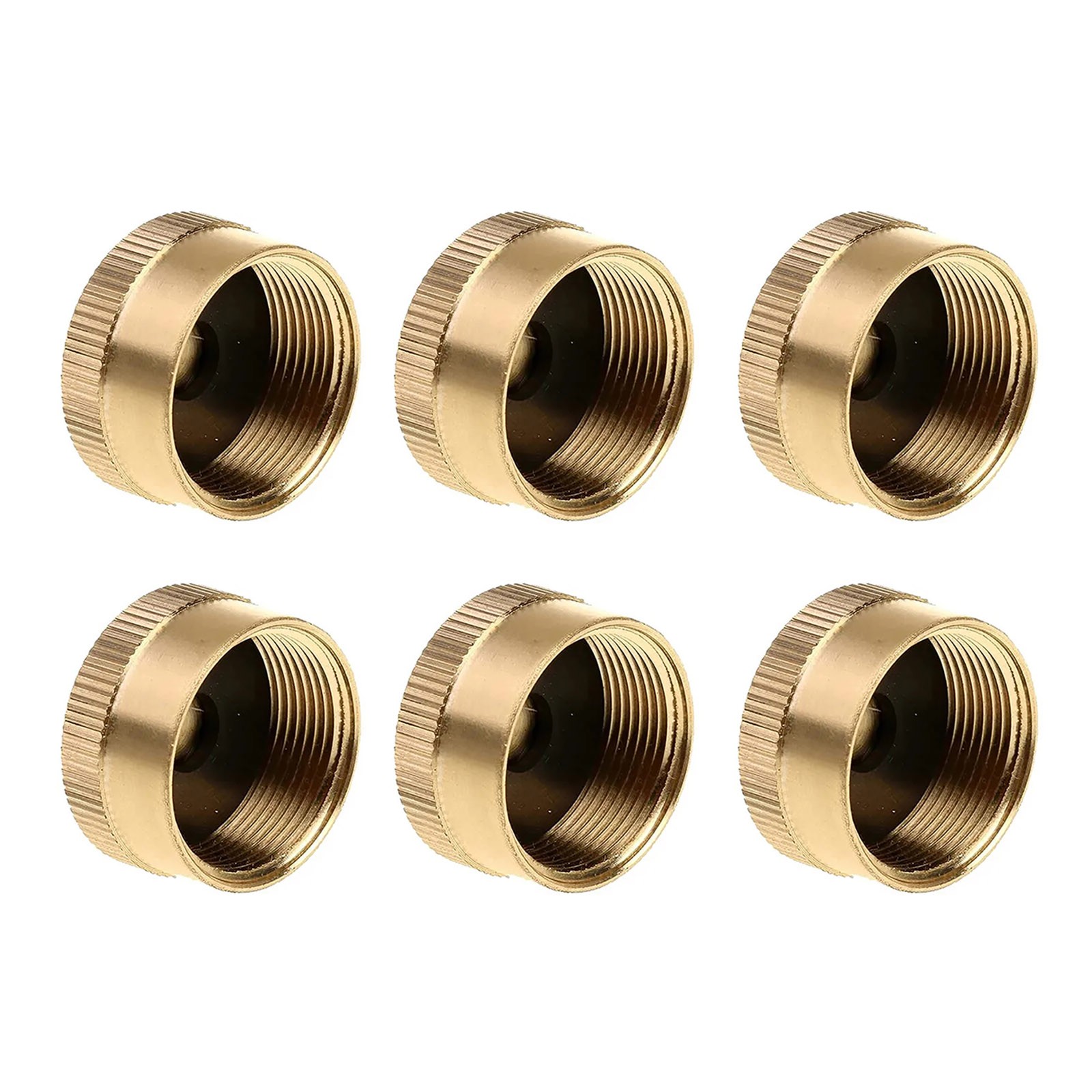 6PCS Solid Brass Propane Bottle Caps Cover Parts For 1 LB Gas Tank Cylinder Seal