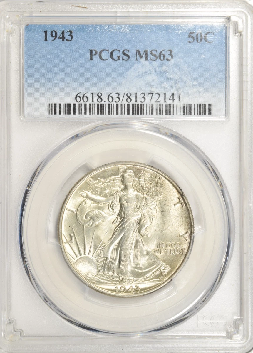 MS 63 Graded 1943 Year Liberty Walking Half Dollars (1916-1947