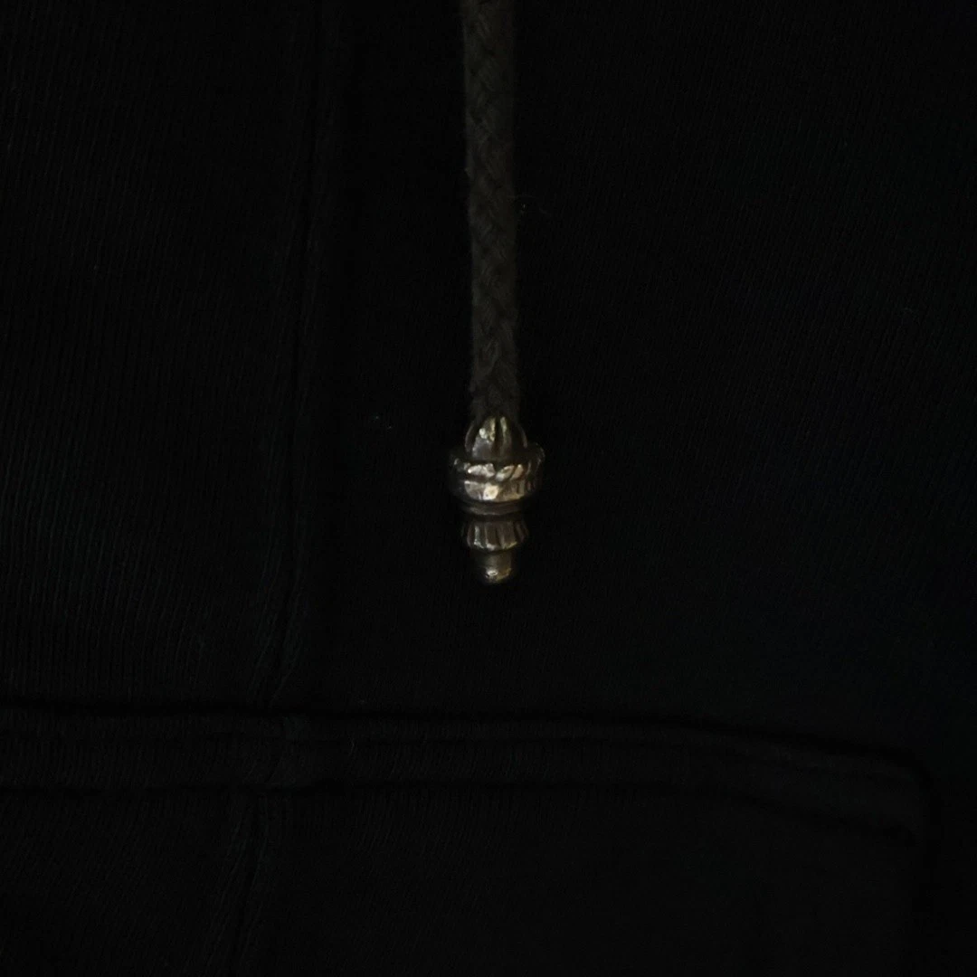 Felpa con cappuccio e zip Chrome Hearts CH Plus pugnale patchato nera usata cdf802ee49cd52b67c