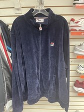 FILA Men's O-Fit Velour Jacket Navy Track Jacket 3XL Retro 90s NWT