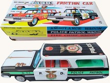 Mitake Ford Police Car 35cm 1950s Japan Tin Friction Vintage Rare Original