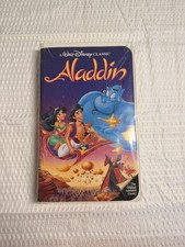 1993 Black Diamond Disney's Aladdin VHS Tape Movies in Clamshell Vintage