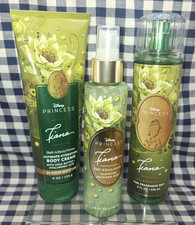 Bath  Body Works Disney Princess Tiana 3 Piece Shimmer Mist Body Cream Set New
