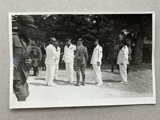 T) Foto militare cartolina 9x14cm Milizia MVSN Generale Montagna Contraerea D