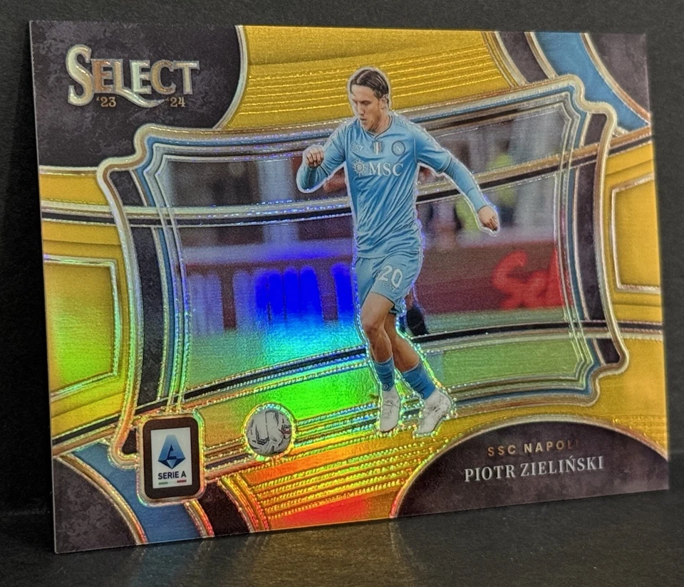 2023-24 Panini Select Serie A Napoli Piotr Zielinski Field Level Gold Prizm /10 - Image 2 of 4