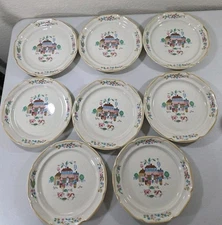 Lot 8 Vtg International Tableworks Heartland Village Salad Dessert Plates 7.75"