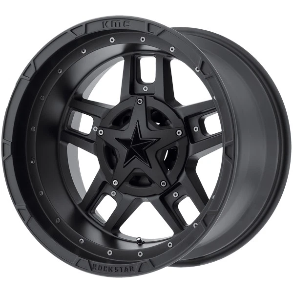XD Series XD827 Rockstar 3 17x9 5x4.5"/5x5" -12mm Matte Black Wheel Rim 17" Inch Foto 4 de 4