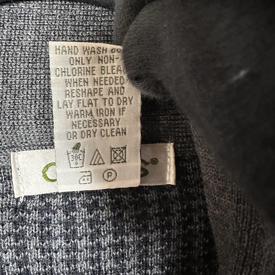 Suéter Orvis Mujer Mediano Gris Pata de Gallo Frente Abierto Lana Cárdigan Longline Foto 3 de 4