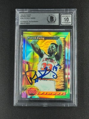 1993-94 Topps Finest Patrick Ewing #165 Knicks Auto 10