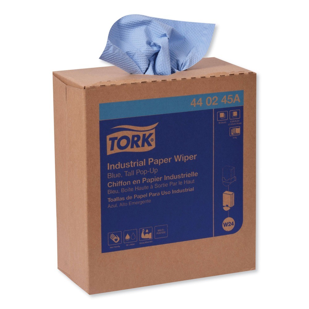 Tork 440245A 4-Ply 8.54" x 16.5" Unscented InduS Paper Wiper - BLU (900/CT) New