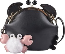 Crab Shape Handbag Novelty Animal Shaped Purse Crossbody Bag Detachable Shoul...