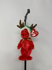Ty Mini Jingle Beanies 2002 HOLIDAY TEDDY the Bear 5" Ornament Beanbag Plush Toy