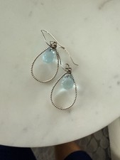 Genuine Pandora Silver Raindrop Teardrop Beaded Compose Earrings 290640 Retired