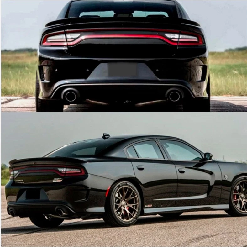 Gloss Black SRT Style Rear Trunk Spoiler Wing Lip Fit 2011-2023 Dodge Charger - Image 3 of 4