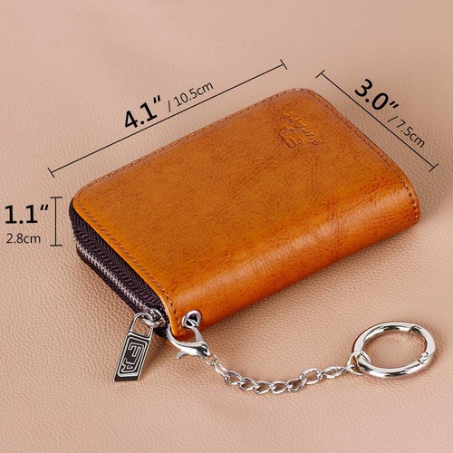 Credit Card Wallet, Zipper Card Cases Holder for Men Women, RFID Blocking, Ke... - Picture 6 of 7