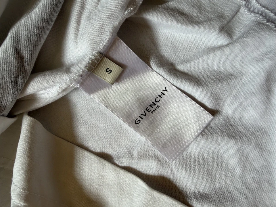 Talla S - Camiseta Givenchy Chito Pintura en Spray Perro - Blanca Foto 2 de 4