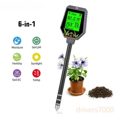 6in1 Multifunctional Soil Meter Fertility Moisture Detector Sunlight Monitor
