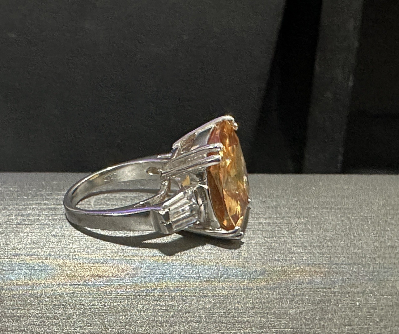 Yellow  Brown Stone Rhinestone Statement Cocktail… - image 9