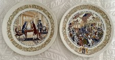 Vintage Limoges France Lafayette Commemorative Plates Set of 2 ? RARE Museum Ed.