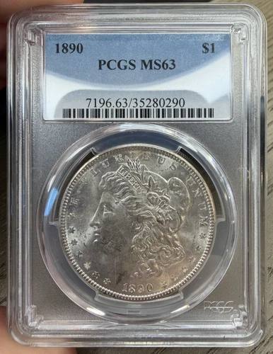 1890 Morgan Silver Dollar $1 PCGS MS63 ~  Free Shipping