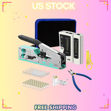 RJ45 Crimp Tool Advanced Kit, All-In-One CAT7/6/5 Crimper, Green