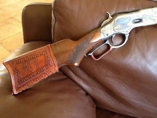 SASS Western Americana SASS Cowboy Action LEATHER BUTT STOCK COVER, USA* - Picture 8 of 12