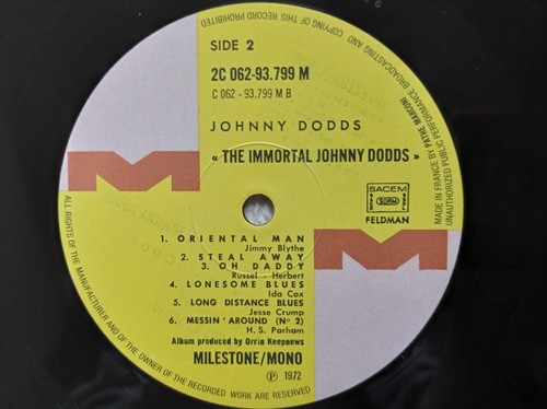 LP 33T JOHNNY DODDS "Chicago Mess Around" MILESTONE 2C 062-93799 M FRANCE VG++ ° - Picture 4 of 4