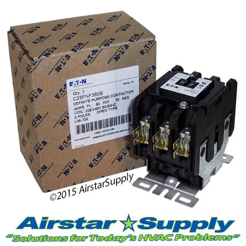 C25FNF360B Eaton / Cutler Hammer DP Contactor - 60 Amp  3 Pole  220-240V Coil