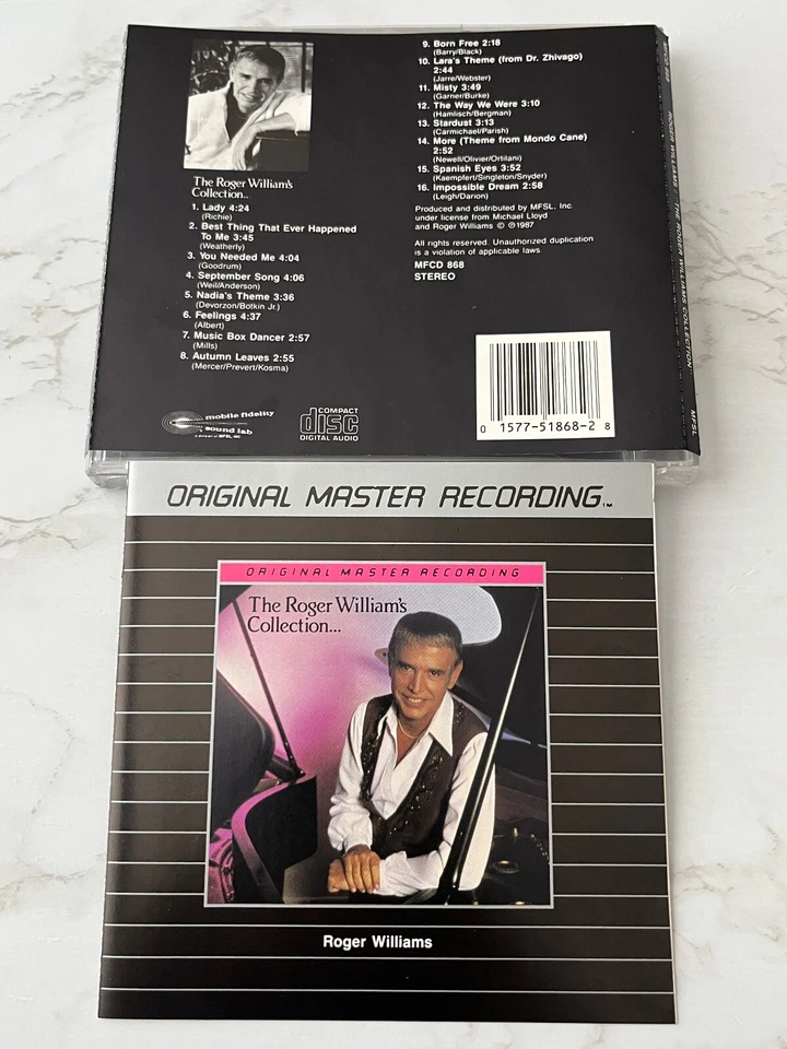 Roger Williams Collection CD MFSL Mobile Fidelity MFCD 868 LIMITED ED. RARE! OOP Foto 4 de 4