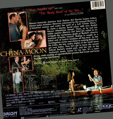 China Moon Laserdisc Ed Harris Madeleine Stowe Widescreen Extended Play LD - Picture 2 of 2