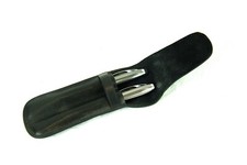 Portapenne vera pelle Made in Italy astuccio ufficio accessorio business nero