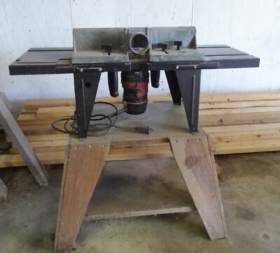 Sears Craftsman wood Router-metal table on wood stand-used working ...