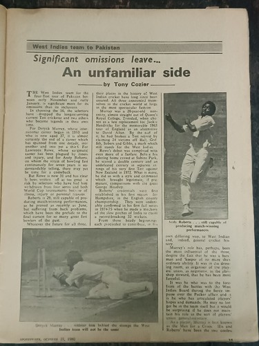 INDIA THE SPORTSWEEK MAGAZINE OCT 19, 1980 SUNIL GAVASKAR, KAPIL DEV, WEST INDIE - Picture 5 of 12